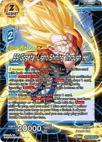 SS Gogeta, Light Shining Through Hell - Critical Blow Pre-Release Cards - Dragon Ball Super: Masters card