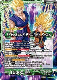 Son Goten // SS Son Gohan & SS Son Goten, Brothers - Critical Blow Pre-Release Cards - Dragon Ball Super: Masters card