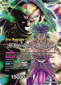 Broly & Paragus // SS Broly, Devil of Destruction - Critical Blow Pre-Release Cards - Dragon Ball Super: Masters card