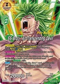 SS Broly, All-Transcending Devil - Critical Blow Pre-Release Cards - Dragon Ball Super: Masters card