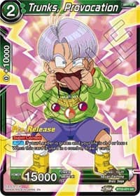 Trunks, Provocation - Critical Blow Pre-Release Cards - Dragon Ball Super: Masters card