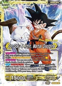 Son Goku // Son Goku & Korin, Martial Discipline - Critical Blow Pre-Release Cards - Dragon Ball Super: Masters card