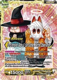 Fortuneteller Baba // Fortuneteller Baba & Son Gohan, Battle Observation - Critical Blow Pre-Release Cards - Dragon Ball Super: Masters card