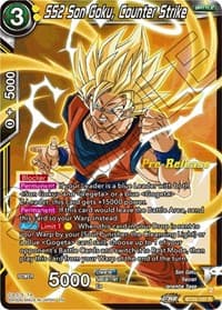 SS2 Son Goku, Counter Strike - Critical Blow Pre-Release Cards - Dragon Ball Super: Masters card