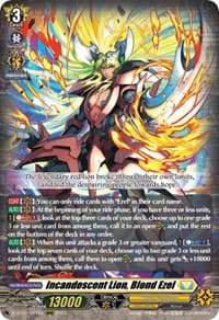 Incandescent Lion, Blond Ezel - D-BT11: Clash of the Heroes - Cardfight Vanguard card