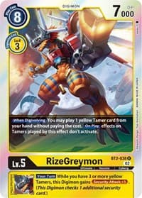 RizeGreymon - BT2-038 (Resurgence Booster Reprint) - Resurgence Booster - Digimon Card Game card