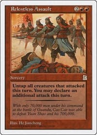 Relentless Assault - Portal Three Kingdoms - Magic: The Gathering card