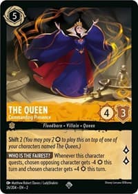 The Queen - Commanding Presence - Rise of the Floodborn - Disney Lorcana card