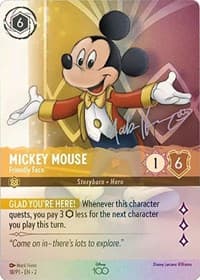 Mickey Mouse - Friendly Face (Alternate Art) - Disney100 Promos - Disney Lorcana card
