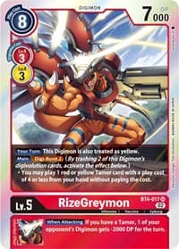 RizeGreymon - BT4-017 (Resurgence Booster Reprint) - Resurgence Booster - Digimon Card Game card