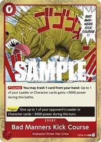 Bad Manners Kick Course - Kingdoms of Intrigue - One Piece Card Game card