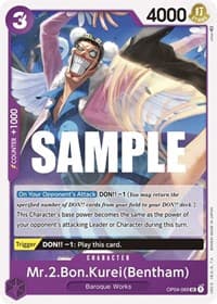 Mr.2.Bon.Kurei (Bentham) - Kingdoms of Intrigue - One Piece Card Game card