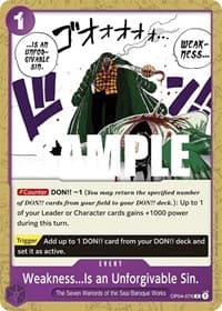 Weakness...Is an Unforgivable Sin. - Kingdoms of Intrigue - One Piece Card Game card