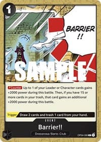 Barrier!! - Kingdoms of Intrigue - One Piece Card Game card