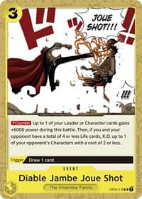 Diable Jambe Joue Shot - Kingdoms of Intrigue - One Piece Card Game card