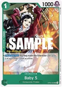 Baby 5 - Kingdoms of Intrigue Pre-Release Cards - One Piece Card Game card