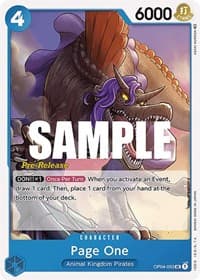 Page One - Kingdoms of Intrigue Pre-Release Cards - One Piece Card Game card