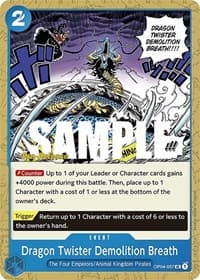 Dragon Twister Demolition Breath - Kingdoms of Intrigue Pre-Release Cards - One Piece Card Game card