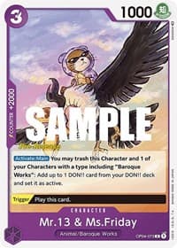 Mr.13 & Ms.Friday - Kingdoms of Intrigue Pre-Release Cards - One Piece Card Game card
