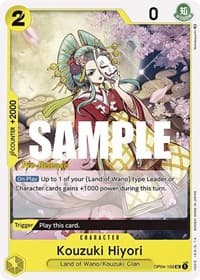 Kouzuki Hiyori - Kingdoms of Intrigue Pre-Release Cards - One Piece Card Game card