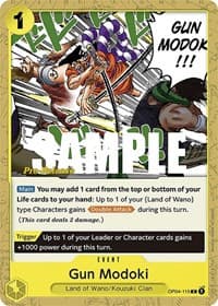 Gun Modoki - Kingdoms of Intrigue Pre-Release Cards - One Piece Card Game card