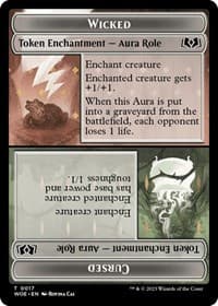 Wicked Role / Cursed Role // Emblem - On An Adventure Double-Sided Token - Wilds of Eldraine - Magic: The Gathering card