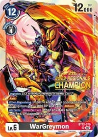 WarGreymon (2023 Regionals Champion) - Across Time - Digimon Card Game card
