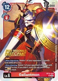 Gallantmon (2023 Regionals Participant) - Across Time - Digimon Card Game card