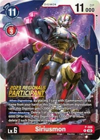 Siriusmon - P-088 (2023 Regionals Participant) - Digimon Promotion Cards - Digimon Card Game card