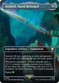 Anduril, Narsil Reforged (Borderless) - Commander: The Lord of the Rings: Tales of Middle-earth - Magic: The Gathering card
