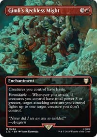 Gimli's Reckless Might (Borderless) - Commander: The Lord of the Rings: Tales of Middle-earth - Magic: The Gathering card