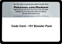 Code Card - 151 Booster Pack - SV: Scarlet & Violet 151 - Pokemon card