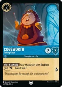 Cogsworth - Talking Clock - Rise of the Floodborn - Disney Lorcana card