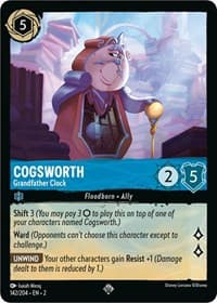Cogsworth - Grandfather Clock - Rise of the Floodborn - Disney Lorcana card