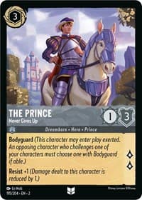 The Prince - Never Gives Up - Rise of the Floodborn - Disney Lorcana card