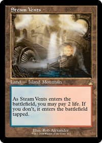 Steam Vents (Retro Frame) - Ravnica Remastered - Magic: The Gathering card