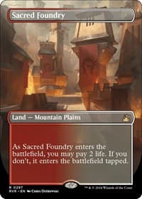 Sacred Foundry (Borderless) - Ravnica Remastered - Magic: The Gathering card