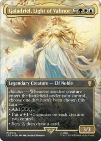 Galadriel, Light of Valinor (Borderless) (Surge Foil) - Commander: The Lord of the Rings: Tales of Middle-earth - Magic: The Gathering card
