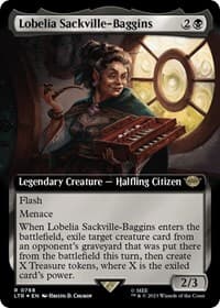 Lobelia Sackville-Baggins (Extended Art) (Surge Foil) - Universes Beyond: The Lord of the Rings: Tales of Middle-earth - Magic: The Gathering card