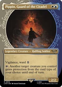 Pippin, Guard of the Citadel (Showcase) (Surge Foil) - Universes Beyond: The Lord of the Rings: Tales of Middle-earth - Magic: The Gathering card