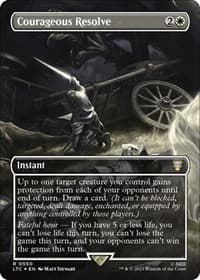 Courageous Resolve (Borderless) (Surge Foil) - Commander: The Lord of the Rings: Tales of Middle-earth - Magic: The Gathering card