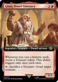 Gloin, Dwarf Emissary (Extended Art) (Surge Foil) - Universes Beyond: The Lord of the Rings: Tales of Middle-earth - Magic: The Gathering card