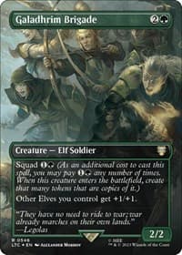 Galadhrim Brigade (Borderless) (Surge Foil) - Commander: The Lord of the Rings: Tales of Middle-earth - Magic: The Gathering card