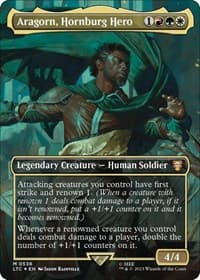 Aragorn, Hornburg Hero (Borderless) (Surge Foil) - Commander: The Lord of the Rings: Tales of Middle-earth - Magic: The Gathering card