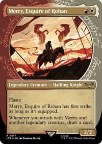 Merry, Esquire of Rohan (Showcase) (Surge Foil) - Universes Beyond: The Lord of the Rings: Tales of Middle-earth - Magic: The Gathering card