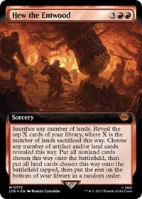 Hew the Entwood (Extended Art) (Surge Foil) - Universes Beyond: The Lord of the Rings: Tales of Middle-earth - Magic: The Gathering card