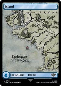 Island (0716) (Surge Foil) - Universes Beyond: The Lord of the Rings: Tales of Middle-earth - Magic: The Gathering card