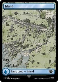 Island (0715) (Surge Foil) - Universes Beyond: The Lord of the Rings: Tales of Middle-earth - Magic: The Gathering card
