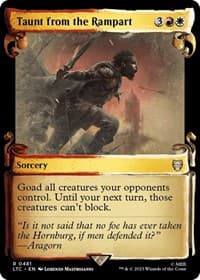 Taunt from the Rampart (Showcase Scrolls) - Commander: The Lord of the Rings: Tales of Middle-earth - Magic: The Gathering card