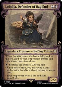 Lobelia, Defender of Bag End (Showcase Scrolls) - Commander: The Lord of the Rings: Tales of Middle-earth - Magic: The Gathering card